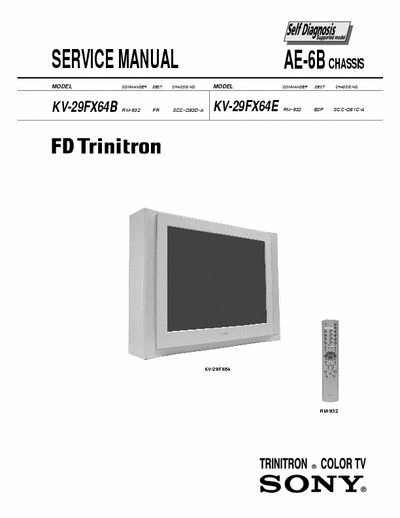 Sony KV-29FX64B  KV-29FX64E Service Manual FD Trinitron Color Tv (Commander RM-932) - (31.441Kb) Part 1/10 - pag. 69
